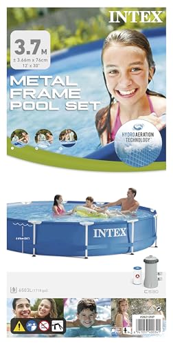 Piscina Elevada Redonda Intex Azul y Blanca