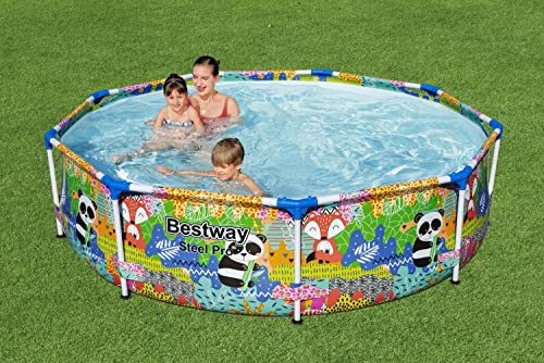 Piscina Redonda Bestway con Estructura Metálica y Estampado Animal Ø274×66 cm – Capacidad 3,221 litros