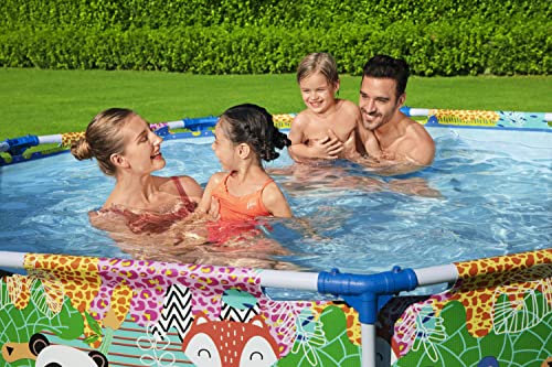 Piscina Redonda Bestway con Estructura Metálica y Estampado Animal Ø274×66 cm – Capacidad 3,221 litros