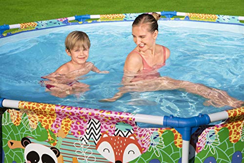 Piscina Redonda Bestway con Estructura Metálica y Estampado Animal Ø274×66 cm – Capacidad 3,221 litros
