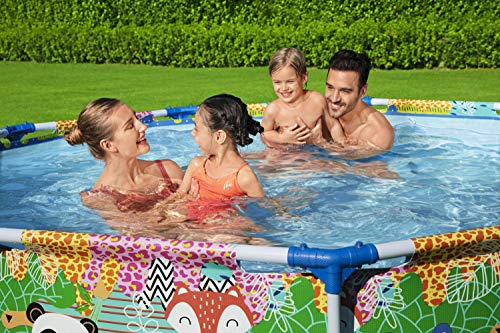 Piscina Redonda Bestway con Estructura Metálica y Estampado Animal Ø274×66 cm – Capacidad 3,221 litros