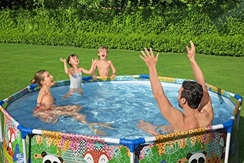 Piscina Redonda Bestway con Estructura Metálica y Estampado Animal Ø274×66 cm – Capacidad 3,221 litros