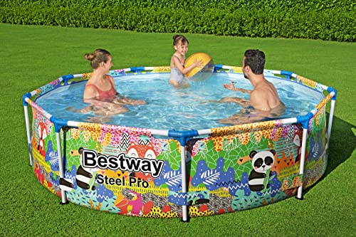 Piscina Redonda Bestway con Estructura Metálica y Estampado Animal Ø274×66 cm – Capacidad 3,221 litros