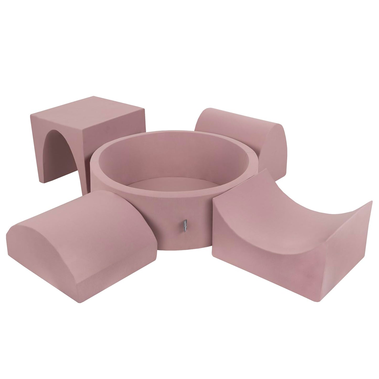 Parque Infantil de Espuma KiddyMoon con Piscina de Bolas Redonda (300 bolas) – Versión 1, Colores Pastel