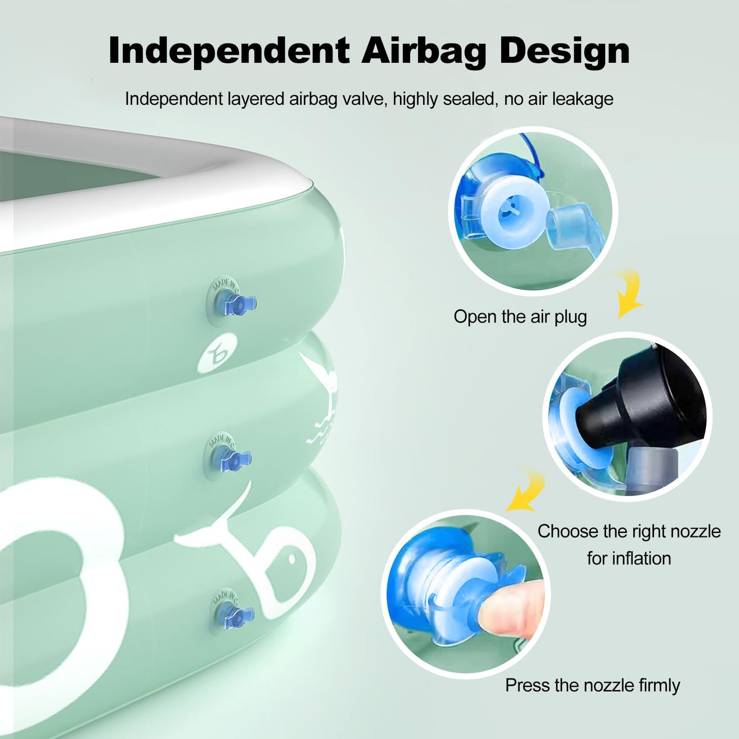 Piscina Hinchable Rectangular Ergocar Verde con Tobogán Integrado – Para Niños y Adultos