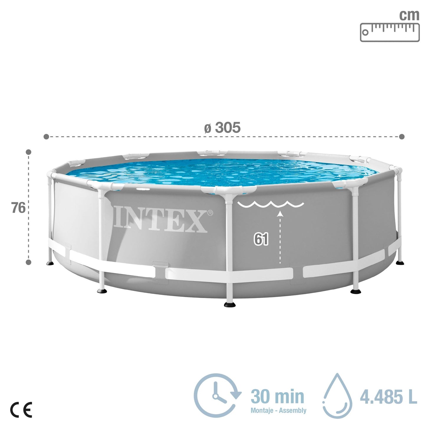 Piscina Elevada Redonda Intex Prisma Frame 305×76 cm