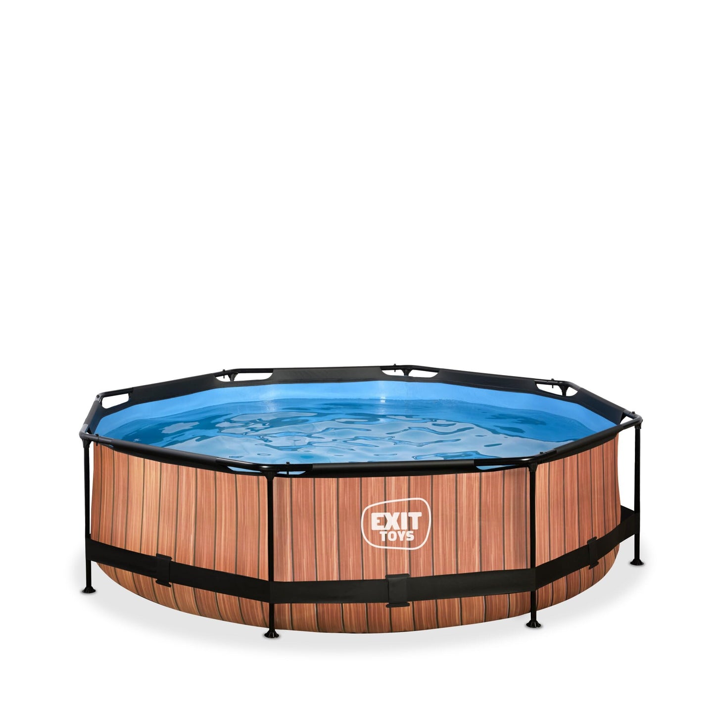 Piscina EXIT Toys Wood de Marco Redondo 300×76 cm con Bomba de Filtro y Acceso Fácil – Diseño Resistente para Niños