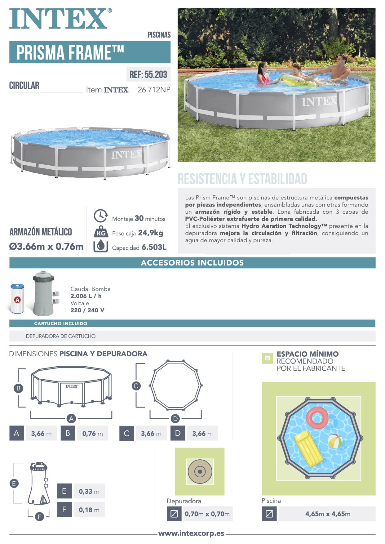 Piscina Elevada Bestway Steel Pro 366×76 cm – Estructura Metálica Resistente