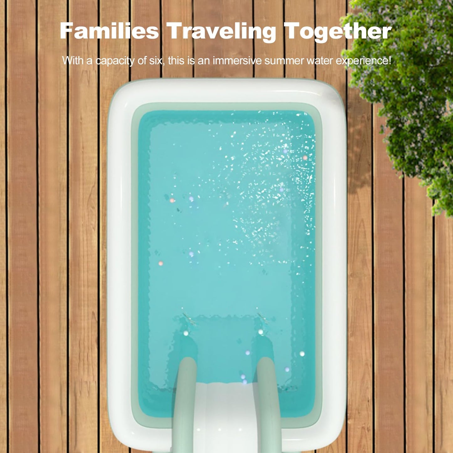 Piscina Hinchable Rectangular Ergocar Verde con Tobogán Integrado – Para Niños y Adultos