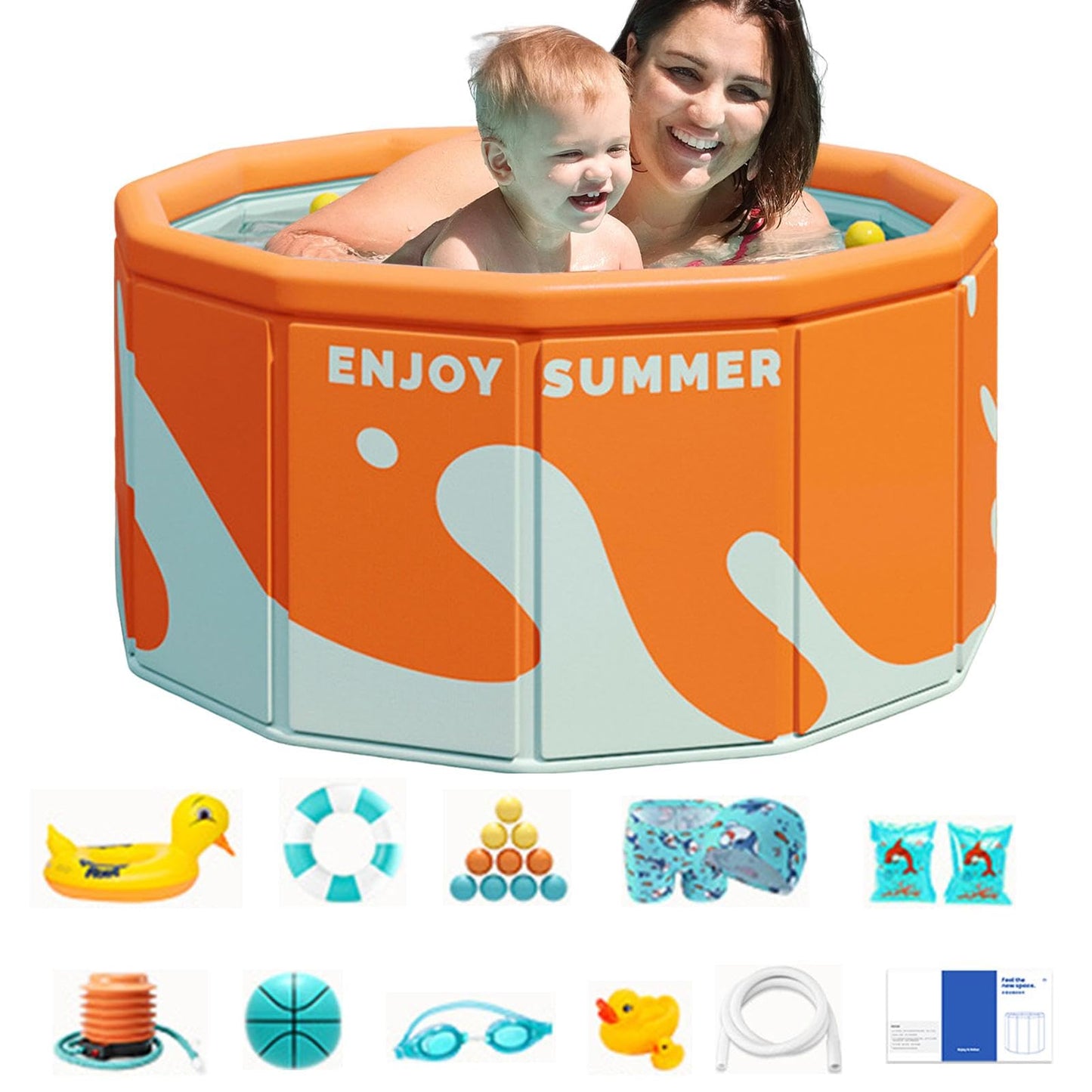 Piscina Plegable Portátil para Niños y Familia – Ideal para Exterior e Interior