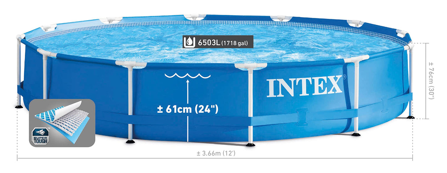 Piscina Elevada Redonda Intex Azul y Blanca