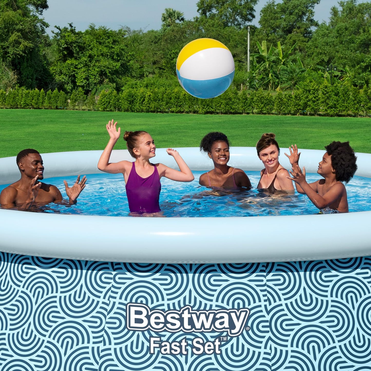 Piscina Bestway Fast Set Autoensamblable 396×84 cm con Bomba de Filtro y Material TriTech de 3 Capas