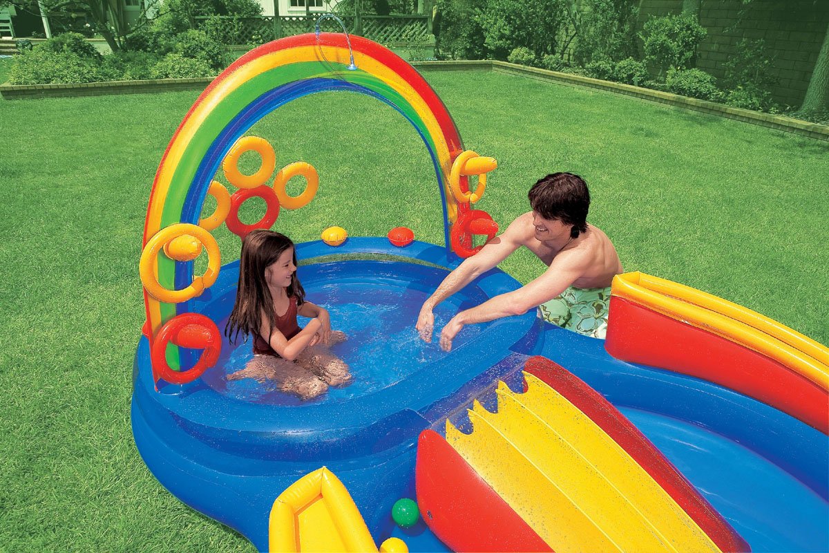 Centro de Juegos Acuáticos Inflable para Niños Intex Rainbow Ring