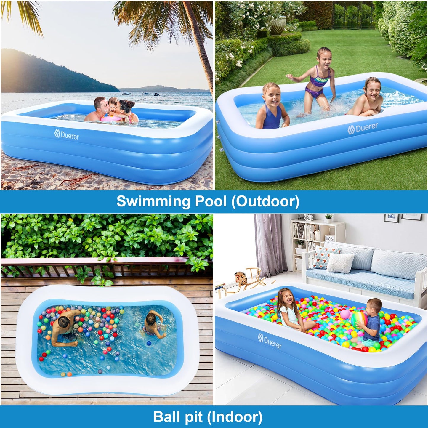 Piscina Inflable Duerer Familiar para Jardín 305×182×56 cm – Ideal para Verano y Fiestas Acuáticas