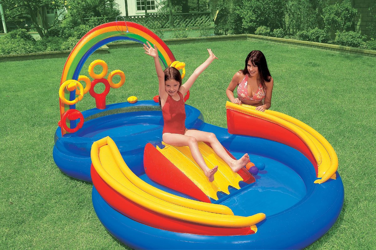 Centro de Juegos Acuáticos Inflable para Niños Intex Rainbow Ring