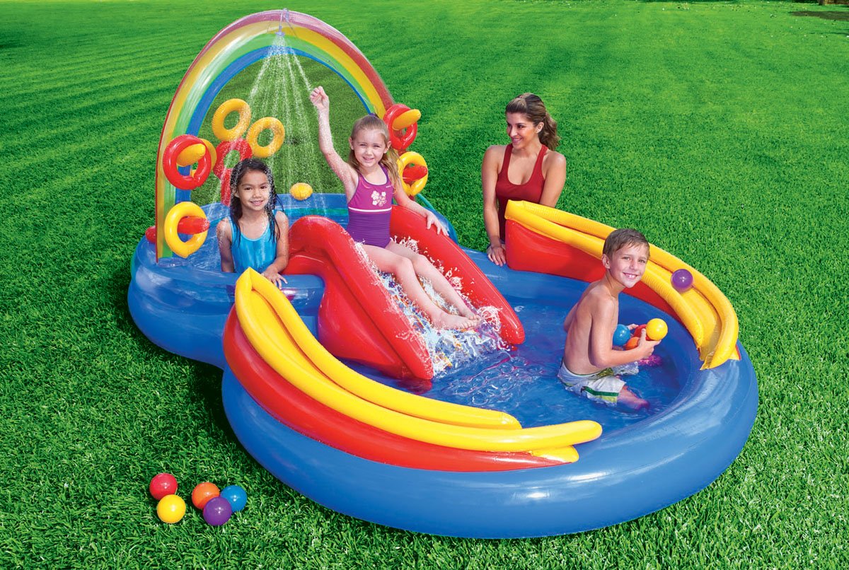 Centro de Juegos Acuáticos Inflable para Niños Intex Rainbow Ring
