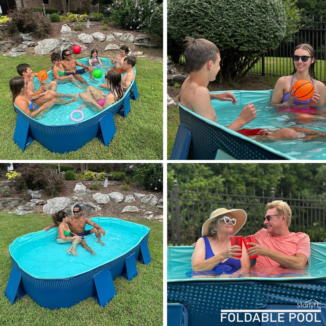 Piscina Plegable Industex para Niños, Adultos y Mascotas – No Inflable, 253×133×50 cm