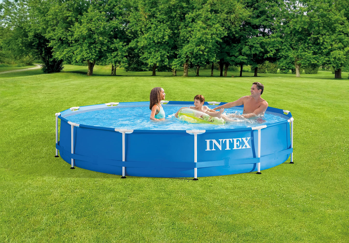 Piscina Elevada Redonda Intex Azul y Blanca